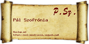 Pál Szofrónia névjegykártya
